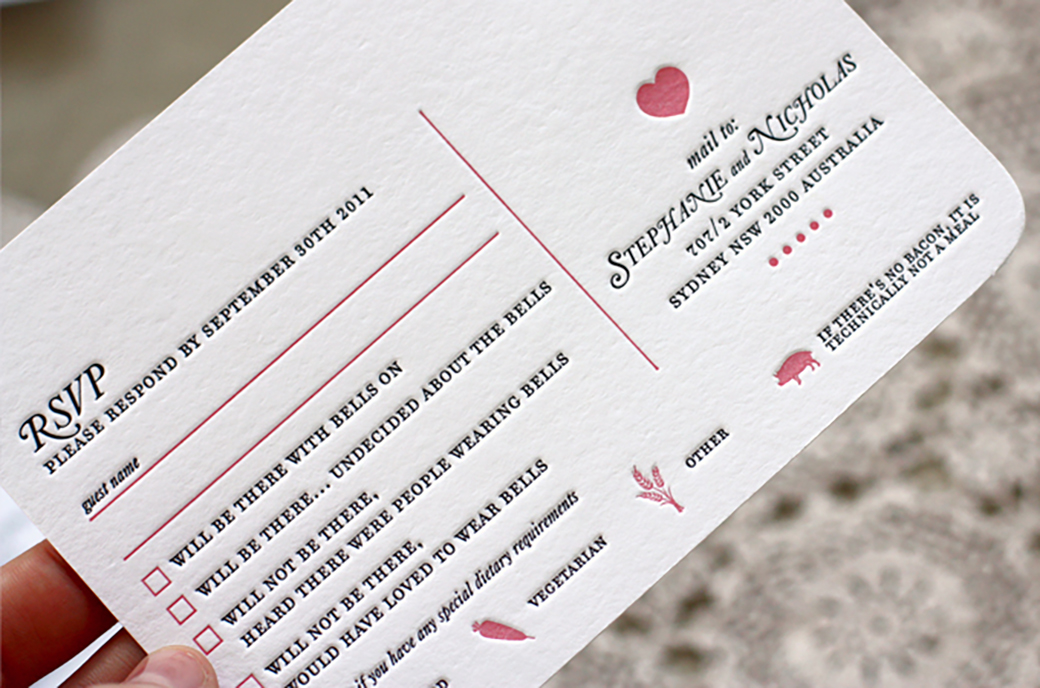 Wording Your Wedding RSVP Card What to Say and How to Say it
