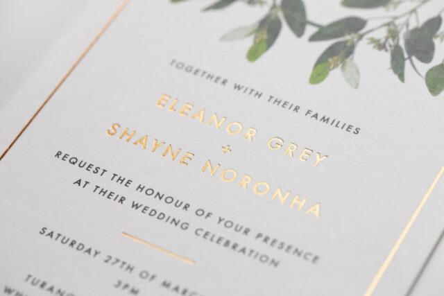 foil stamp wedding invitations