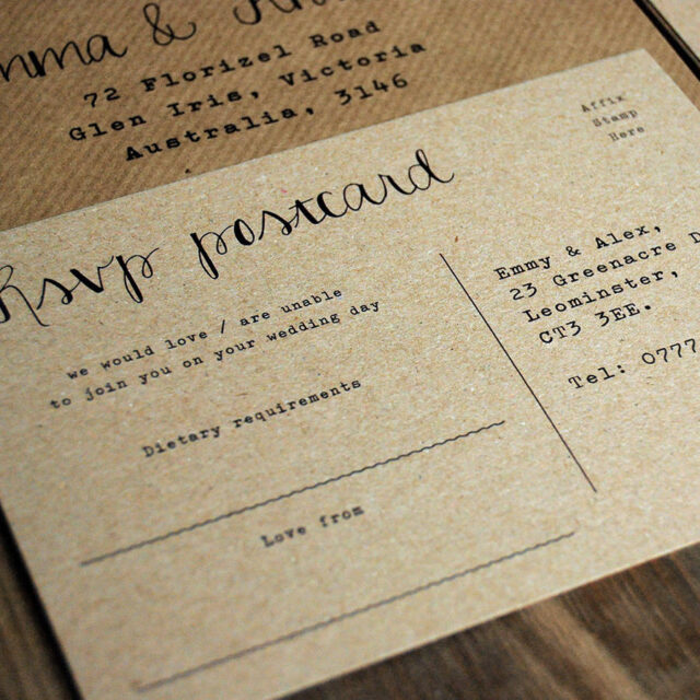 kraft wedding invitations rsvp