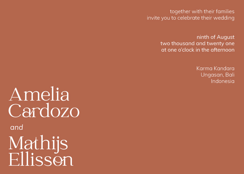 tanah wedding invitations mocha mouse colour