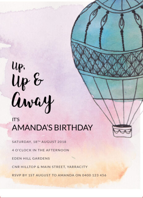 Balloon Birthday Invitations