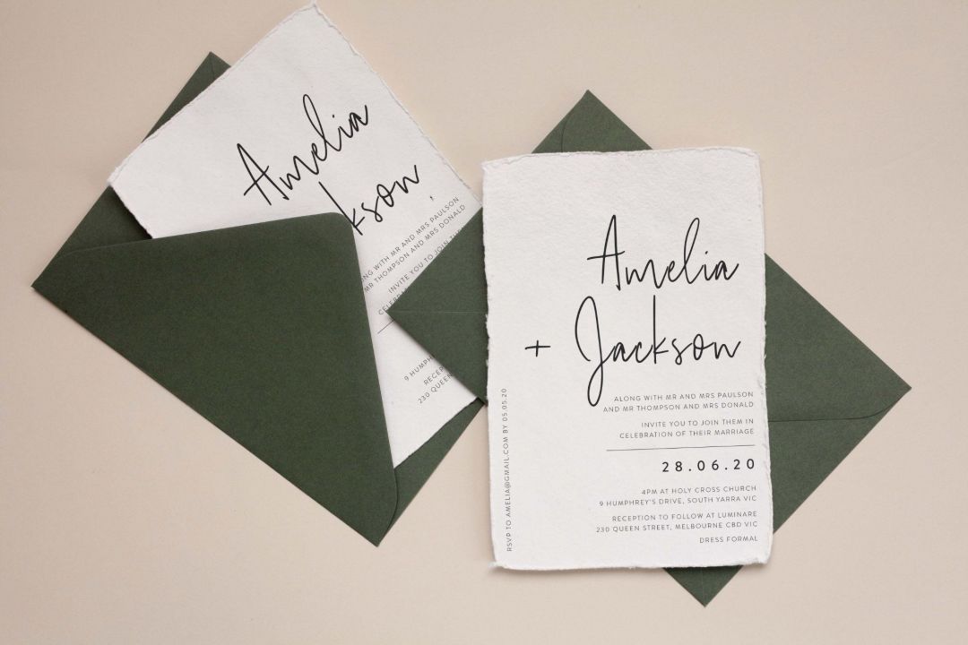 handmade paper wedding invitations