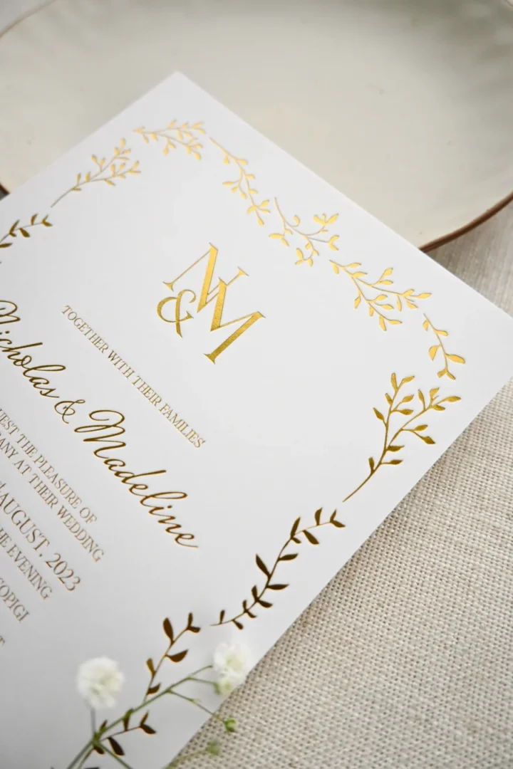 blank wedding invitation cards with watercolor wash and calligraphy details - DIY wedding stationery flat lay wedding stationery