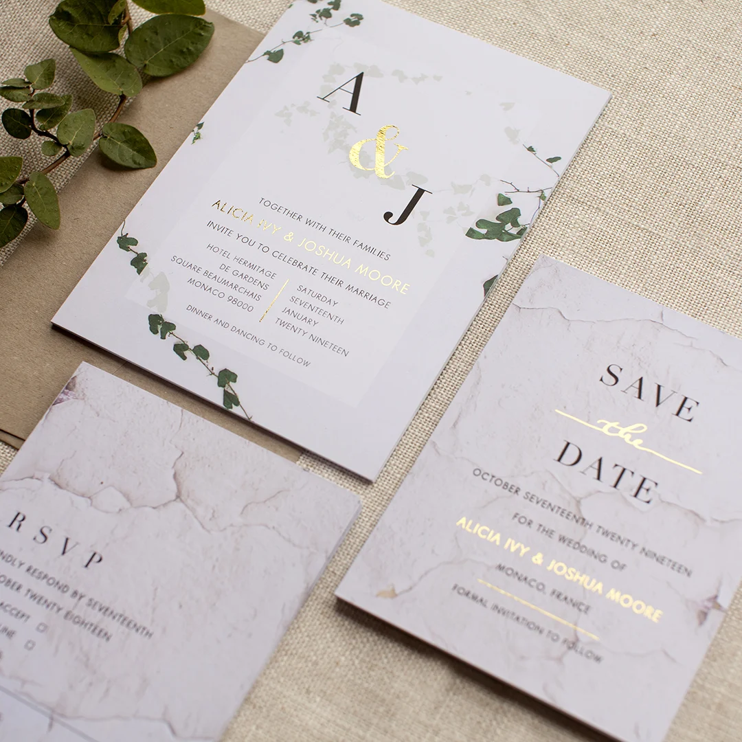 destination wedding invitation with passport book design showing entry stamp and travel details wedding stationery