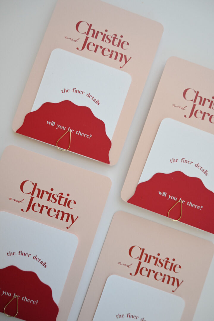 Donna wedding stationery set with earthy minimal design