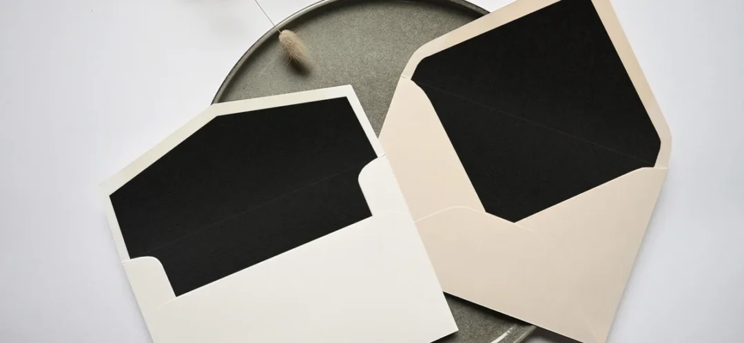 Black envelope liner for formal and black-tie wedding invitations, Paperlust