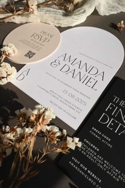 Delicate Luxe wedding invitation suite — Paperlust