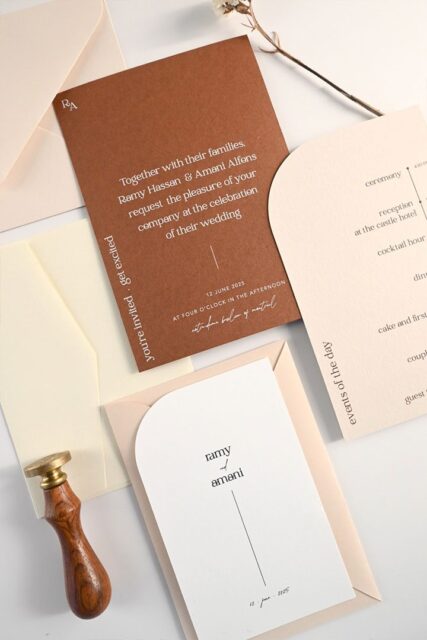 Koffee wedding invitation suite — Paperlust