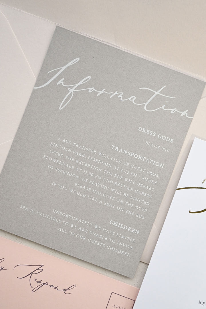 Rose et Gris wedding invitation suite: Paperlust