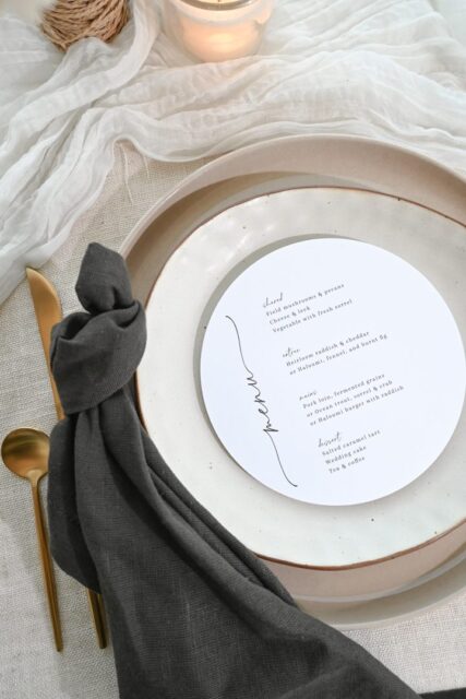 Wedding menu card, Paperlust
