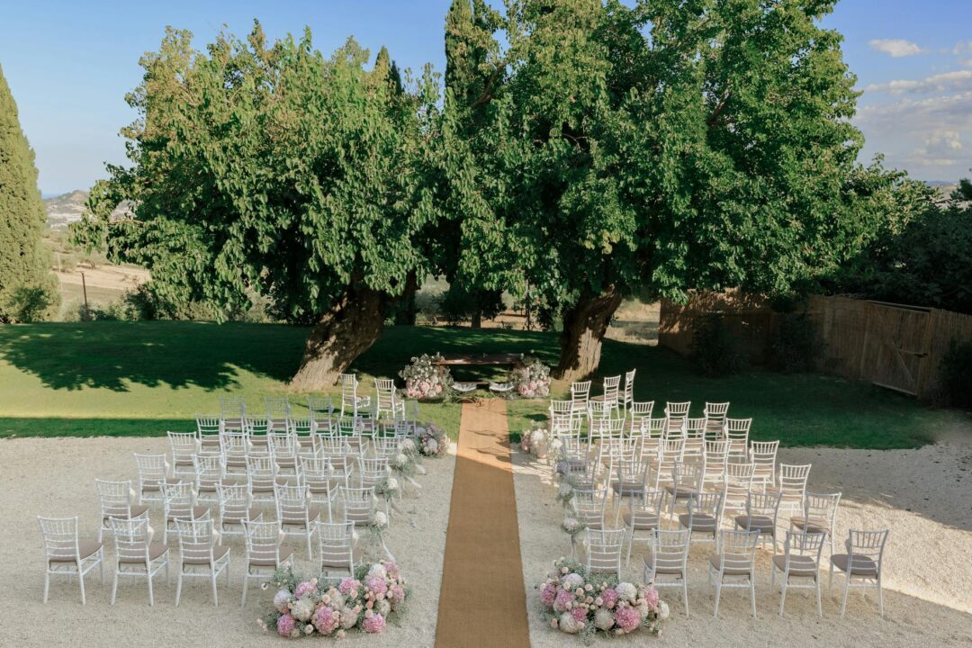 Heritage sandstone estate garden wedding ceremony