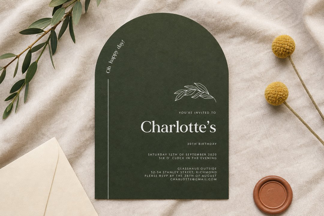 Grove 30th birthday invitation by Paperlust