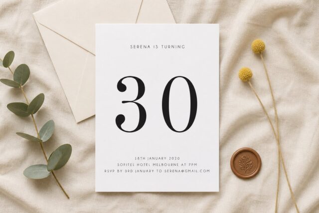 Numero 30th birthday invitation by Paperlust