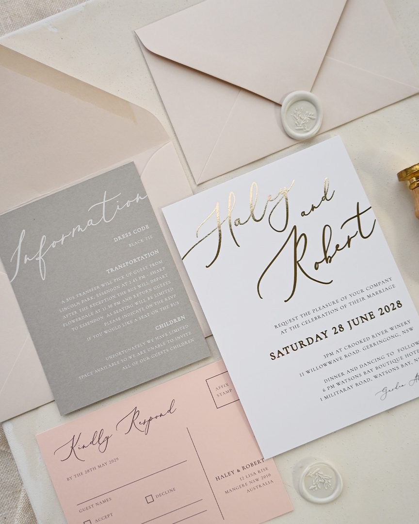 Paperlust invitation, Luxe Haley & Robert suite