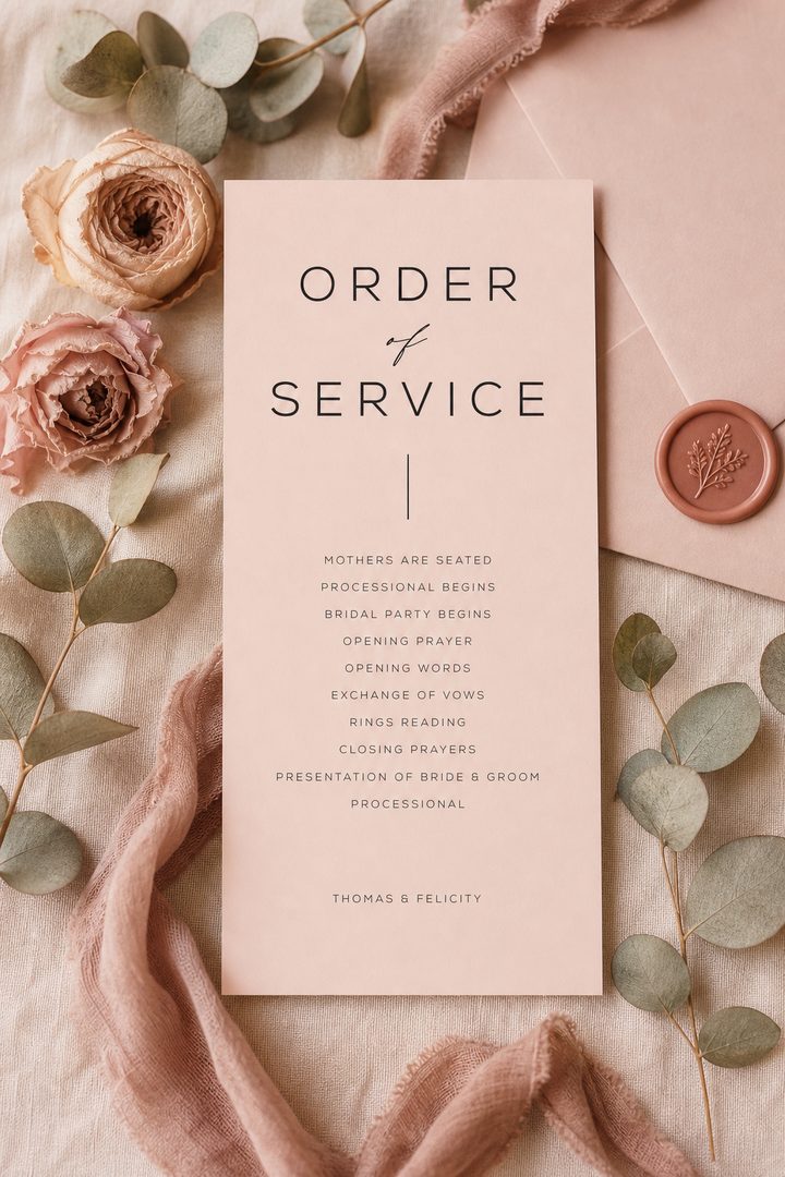 Verde wedding program by Paperlust