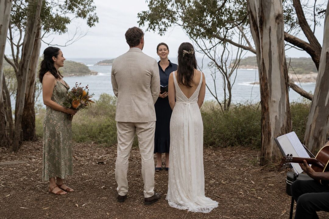 A small outdoor elopement ceremony in an Australian national park.